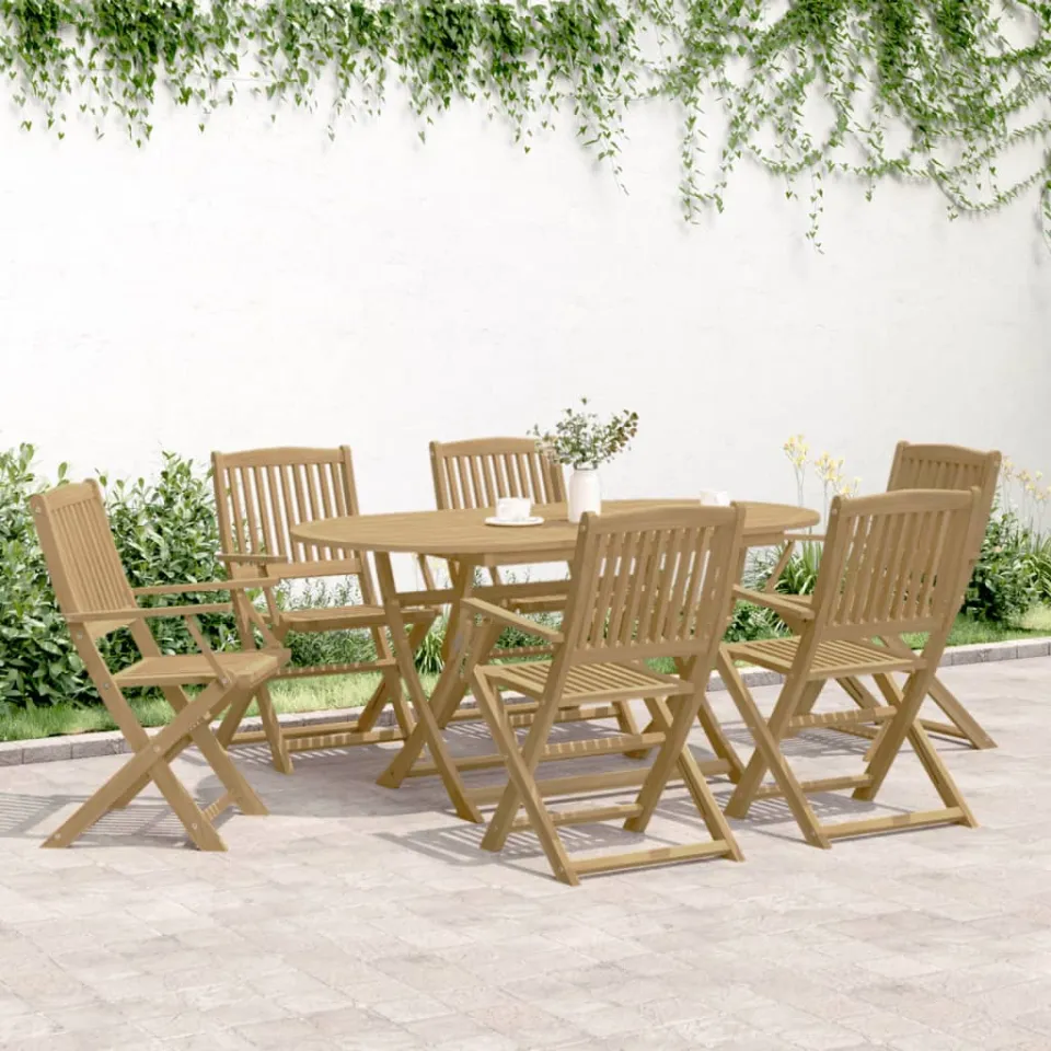 vidaXL 7-delige Tuinset massief acaciahout bruin, foto 2