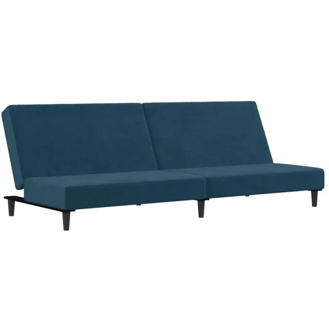 vidaXL Slaapbank - 2-zits - fluweel - blauw