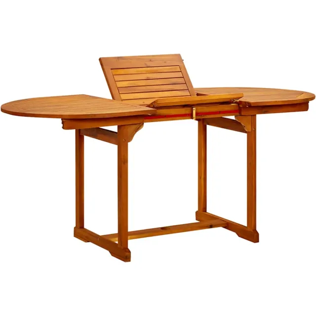 vidaXL Tuintafel (120-170)x80x75 cm massief acaciahout Bruin