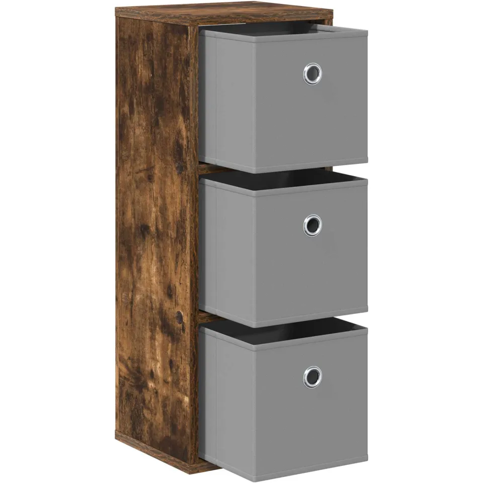 vidaXL Dressoir Gerookt eiken 25,5 x 22 x 69,5 cm, foto 4