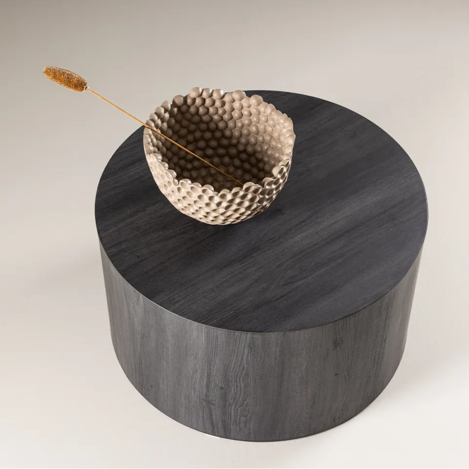 Nest living Zayn houten salontafel zwart - Ø80 cm, foto 2