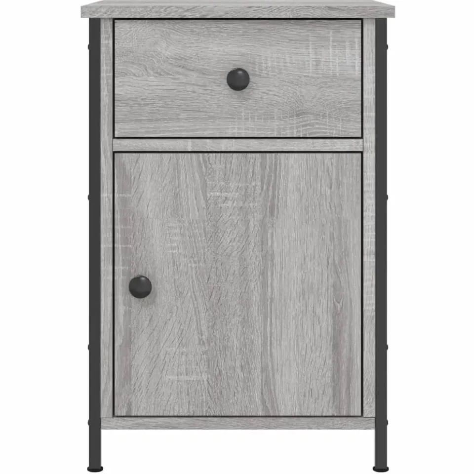 vidaXL Nachtkastje 40x42x60 cm bewerkt hout grijs sonoma eikenkleurig