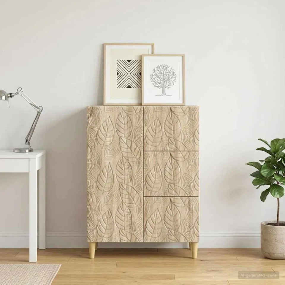 vidaXL Dressoir Sonoma Eiken 66 x 34,5 x 90 cm Bewerkt hout, foto 2