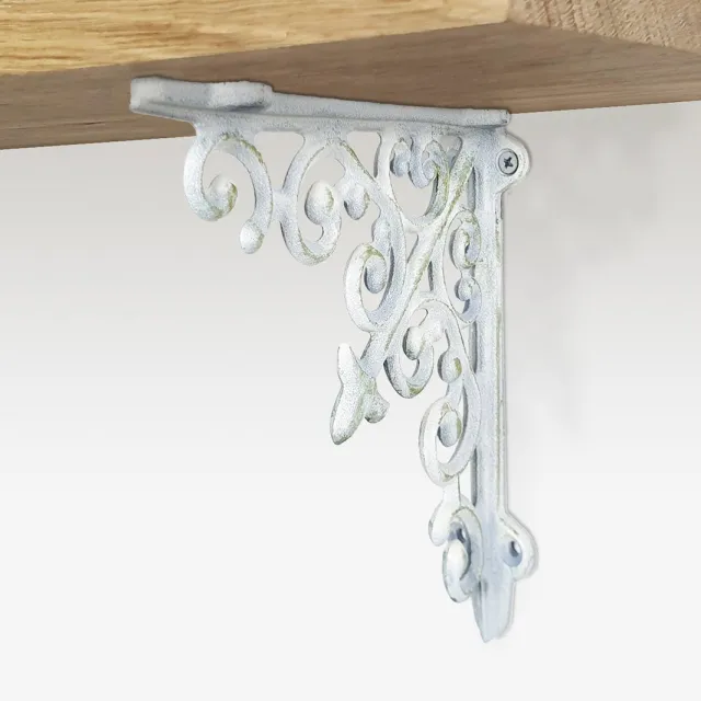 Barnwoodweb Plankdragers Metaal Classic Liberty White - 17x17 cm - Trendy Stoere Industriële Witte Planken Dragers- Stalen Schapdragers