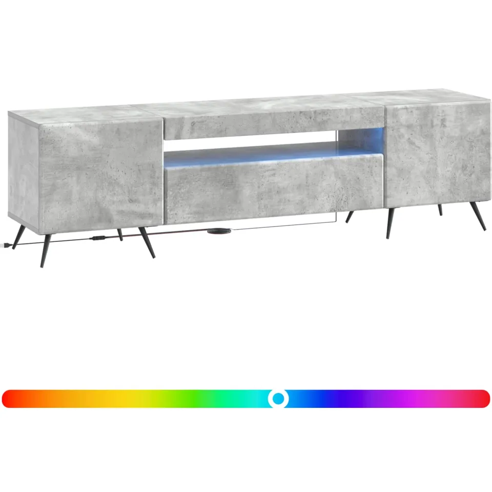 vidaXL LED tv-meubel Betongrijs Bewerkt hout grijs, foto 2
