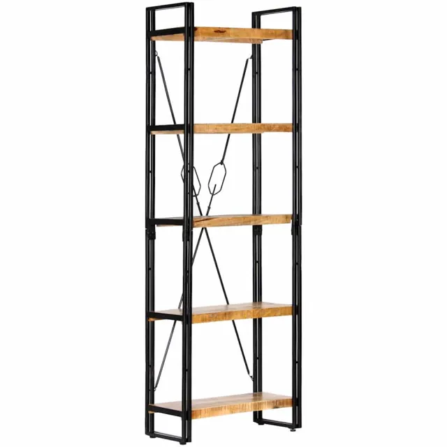 vidaXL Boekenkast met 5 schappen 60x30x180 cm massief mangohout Bruin