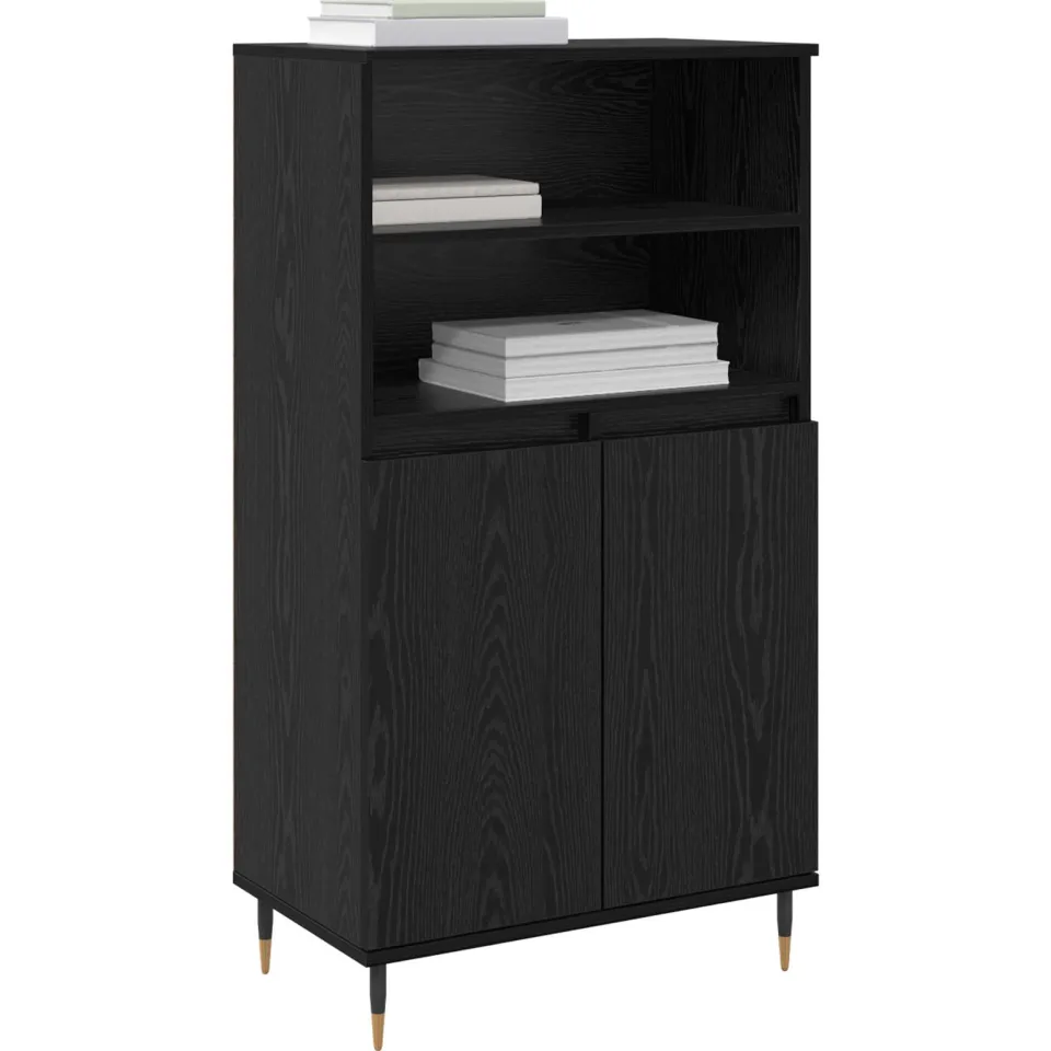 vidaXL Highboard Zwart 60 x 36 x 110 cm Bewerkt hout