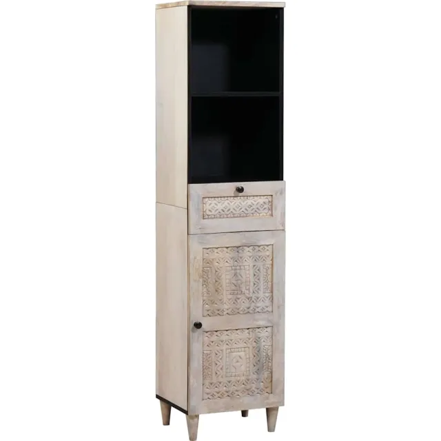 vidaXL Badkamerkast met lade Wit 38 x 33 x 160 cm Bewerkt hout