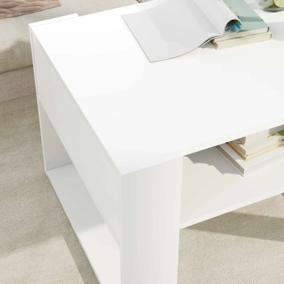 vidaXL Salontafel Wit 66 x 53 x 45 cm Bewerkt hout, foto 4