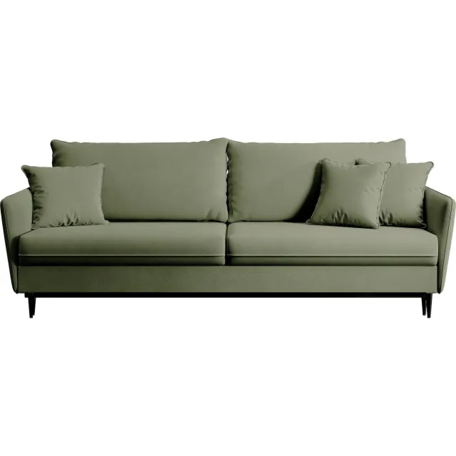 Selsey Volio - Driepersoons uitschuifbare bank - Hydrofoob fluweel - Zwarte poten - Salie Magic Velvet 2243