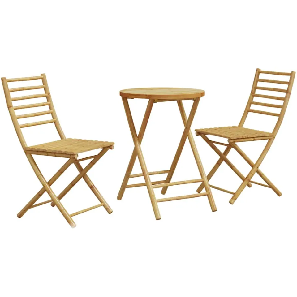 vidaXL 3-delige Bistroset bamboe Bruin