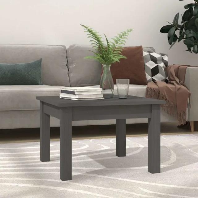 vidaXL Salontafel 45x45x30 cm massief grenenhout grijs, foto 2