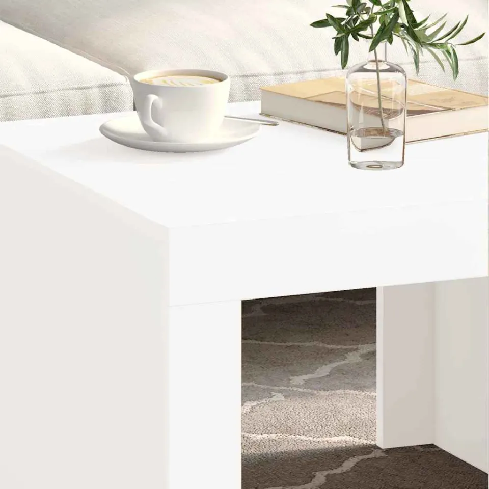 vidaXL Salontafel 50x50x35 cm bewerkt hout wit, foto 4