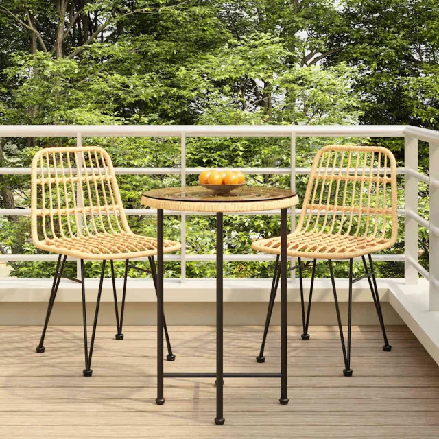 vidaXL 3-delige Tuinset poly rattan bruin, foto 2