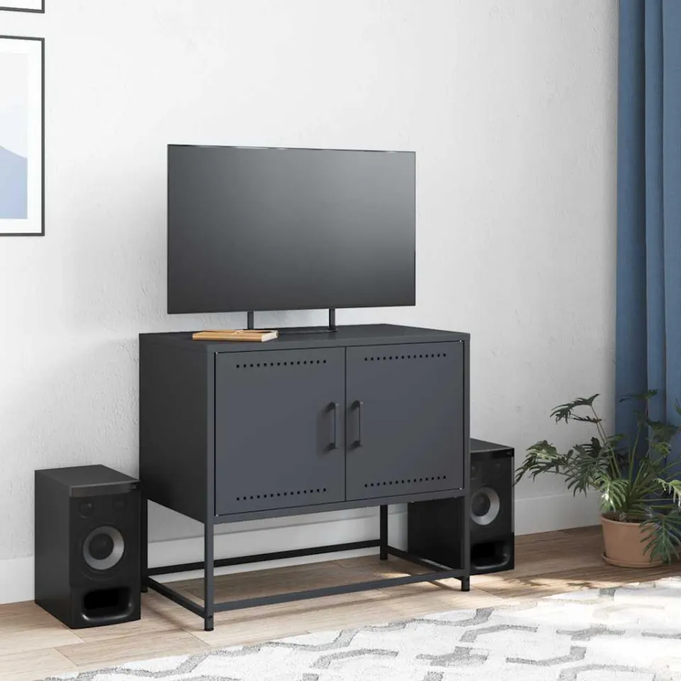 vidaXL Tv-meubel 68,5x39x60,5 cm staal antracietkleurig, foto 3