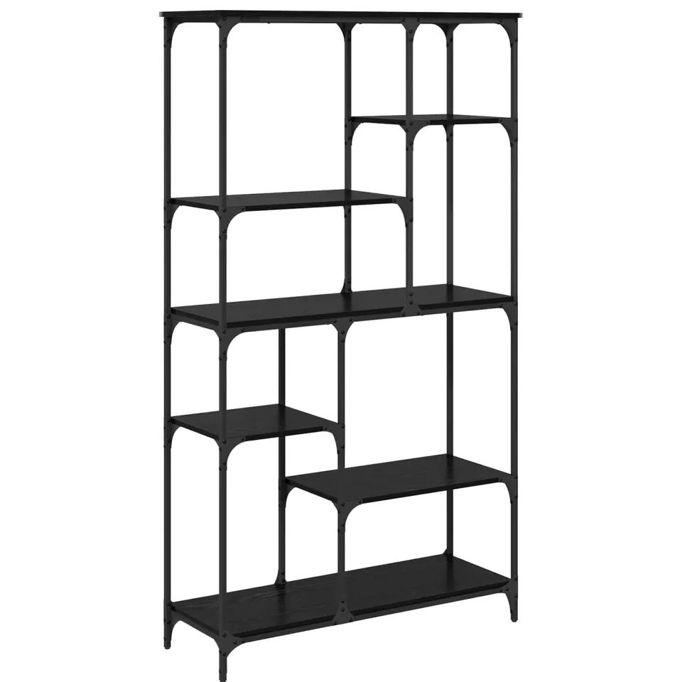vidaXL Boekenkast 5-laags 99 x 35,5 x 176 cm Bewerkt hout Zwart eiken, foto 3