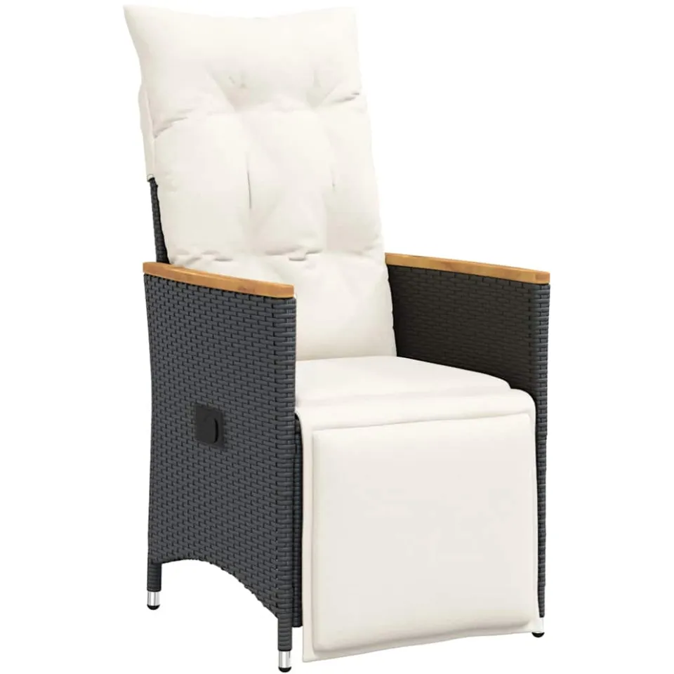 vidaXL 9-delige Tuinset poly rattan zwart, foto 4