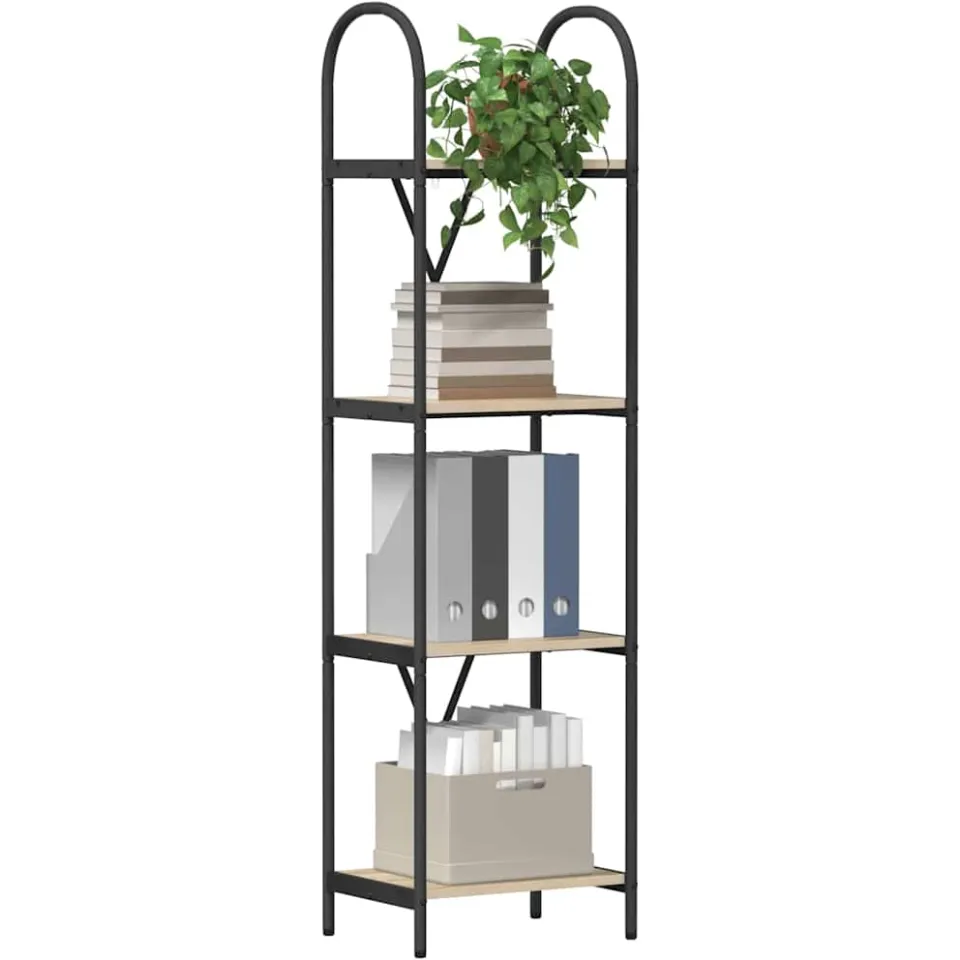 vidaXL Boekenkast 4-laags 40 x 30 x 146 cm Bewerkt hout Sonoma Eiken Bruin