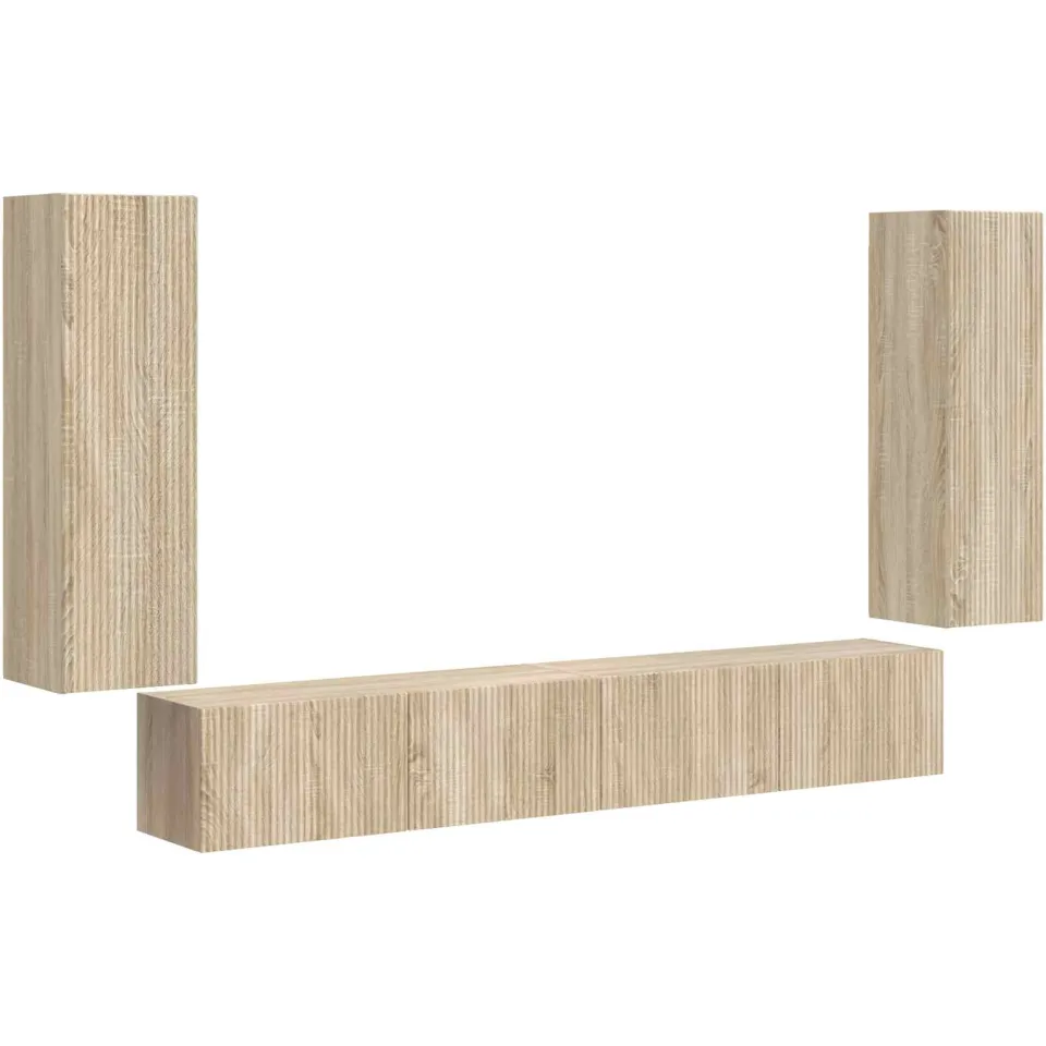 vidaXL TV Wandkast Set 4 st Sonoma Eiken Bewerkt hout, foto 3
