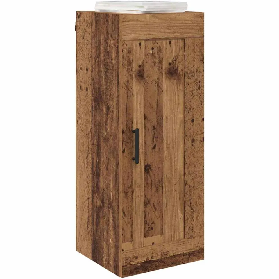 vidaXL Wandkast Oud Hout 34,5 x 34 x 90 cm Bewerkt hout Bruin