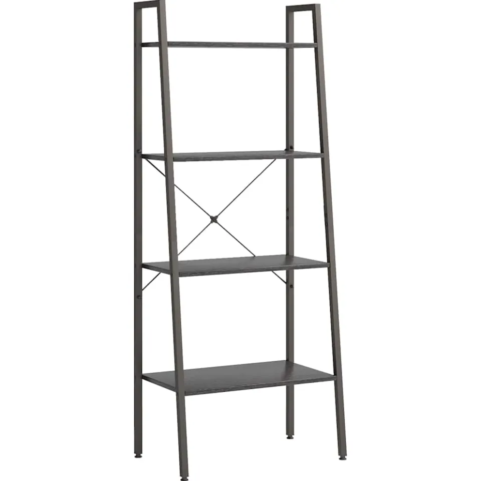 vidaXL Opbergmeubel met 4 schappen 56x35x140 cm zwart, foto 3