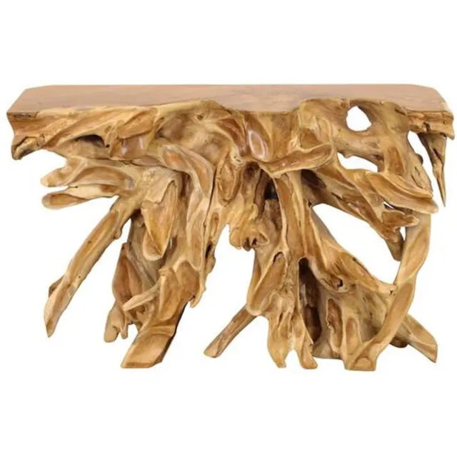 Cozy Ibiza Rechthoekige bijzettafel van teakhout – 118 x 39 x 75 cm ["Naturel"]
