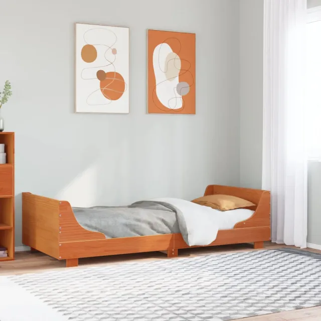 vidaXL Bedframe zonder matras massief grenenhout wasbruin 90x200 cm bruin
