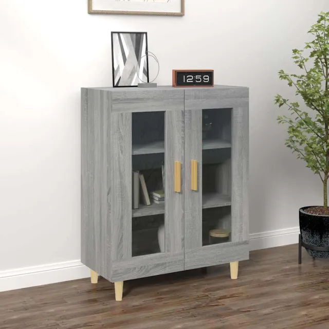 vidaXL Dressoir 69,5x34x90 cm bewerkt hout grijs sonoma eikenkleurig, foto 2