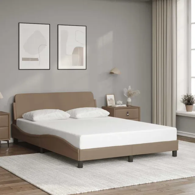 vidaXL Bedframe "Dover" kunstleer cappucinnokleurig 140x190 cm Bruin