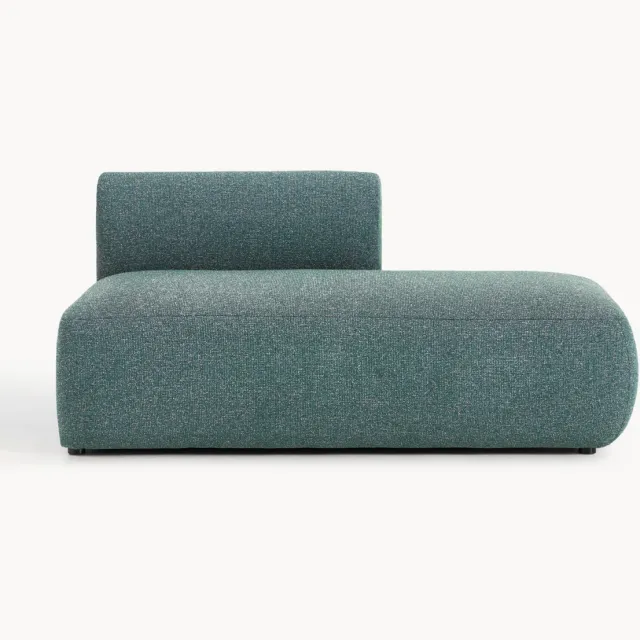 Westwing Collection Modulaire bouclé ottomane bank Sofia Turquoise