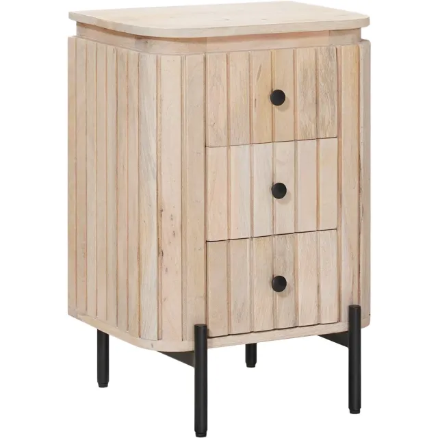 vidaXL Handgemaakt nachtkastje Wit 40 x 30 x 60 cm Massief Mango Hout