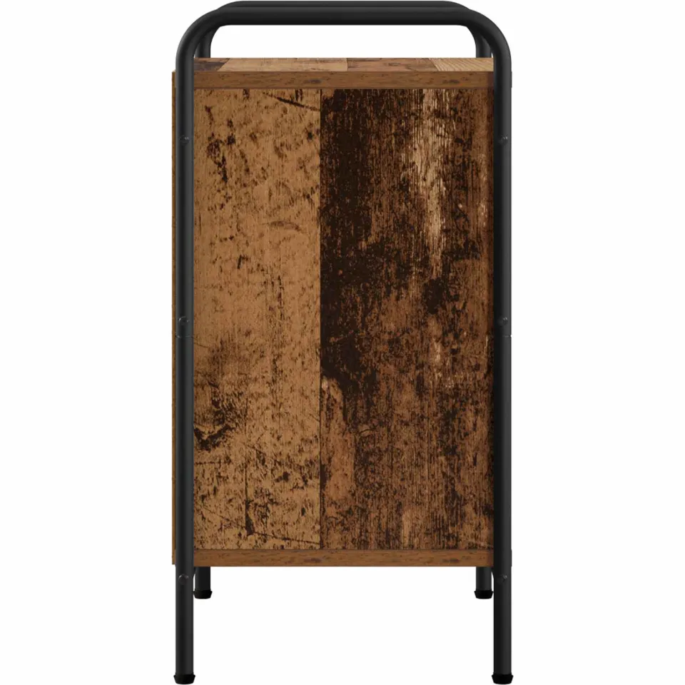 vidaXL Nachtkastje Oud hout 40 x 30 x 60 cm Bewerkt hout bruin, foto 4