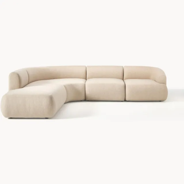 Westwing Collection Modulaire hoekbank Sofia (4-zits) beige