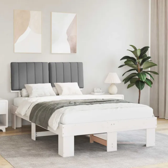vidaXL Bedframe met Gevoerd Hoofdgedeelte Lichtgrijs 120 x 190 cm