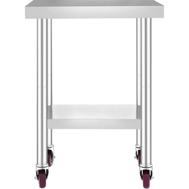 Corenia Koffietafel - Table - Coffe table - Living Room Table - RVS Catering Werktafel - 24x18 Inch - Keukentafel - met 4 Wielen - Voedselbereidingswerkbank - voor Keukenvoorbereidingstafel Silver