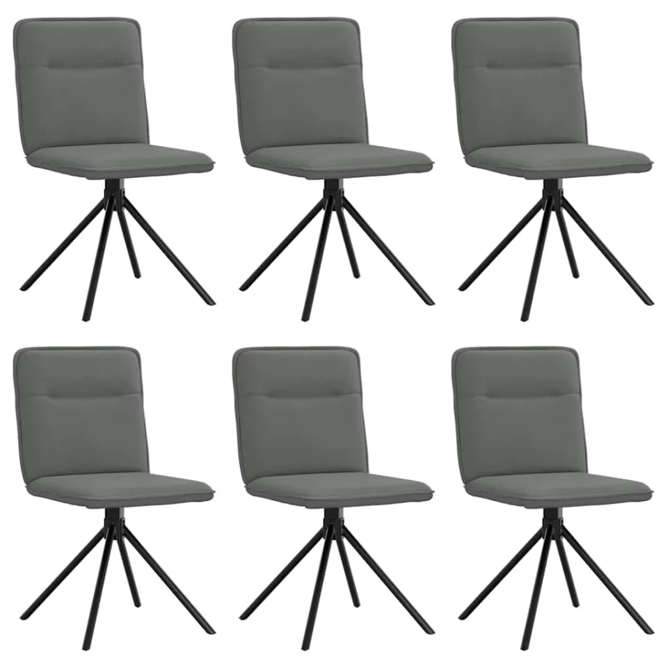 vidaXL Eetkamerstoelen 6 st stof donkergrijs grijs, foto 3