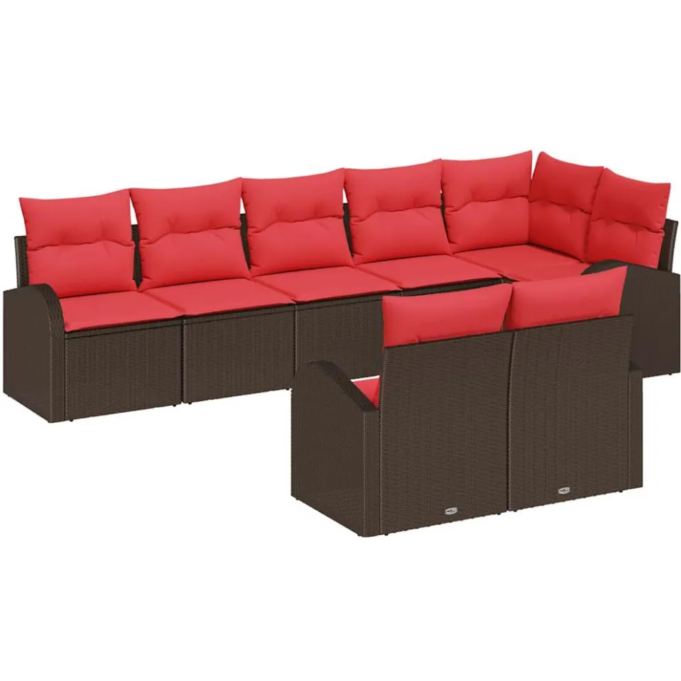 vidaXL Tuin Sofa Set 8 st Bruin poly rattan