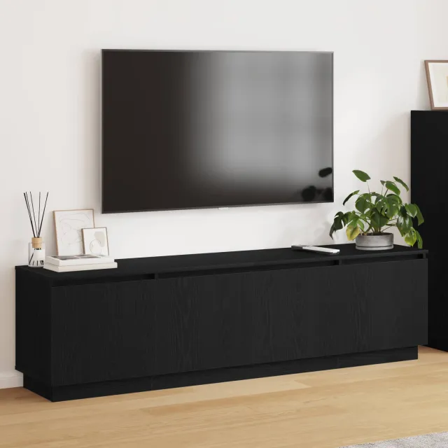 vidaXL TV-kast 180 x 38 x 49 cm Zwart Eiken Bewerkt hout, foto 2