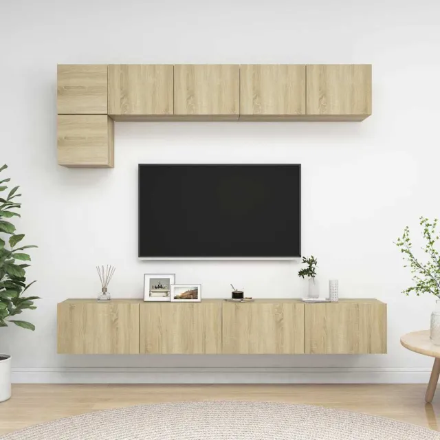 vidaXL 5-delige Tv-meubelset bewerkt hout sonoma eikenkleurig, foto 2