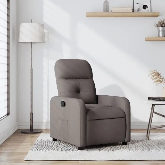 vidaXL Fauteuil verstelbaar stof taupe