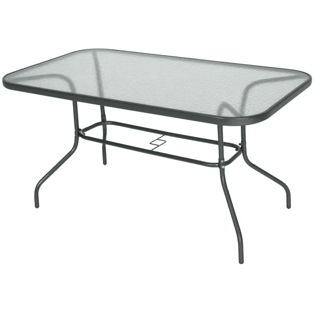 Outsunny tuintafel - Metaal - 140x80x70cm - Grijs
