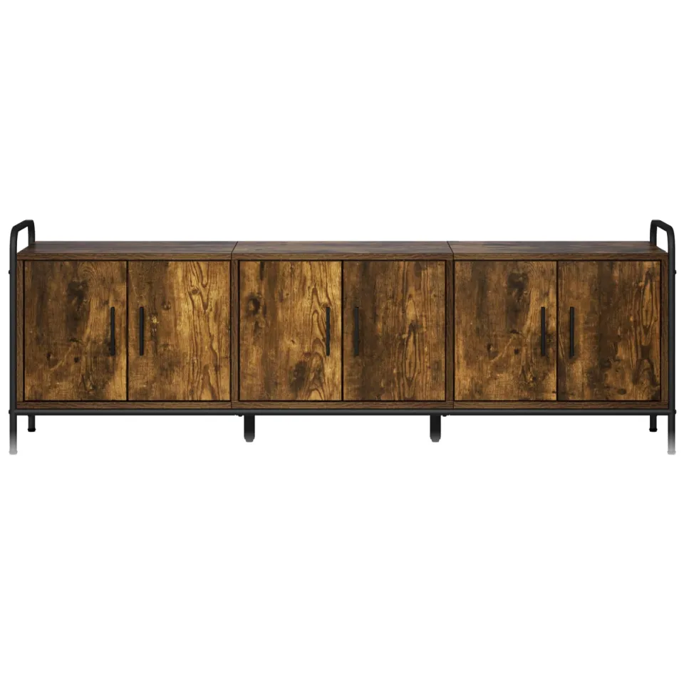 vidaXL Tv-meubel 146 x 33 x 50 cm Gerookt eiken Bewerkt hout, foto 3