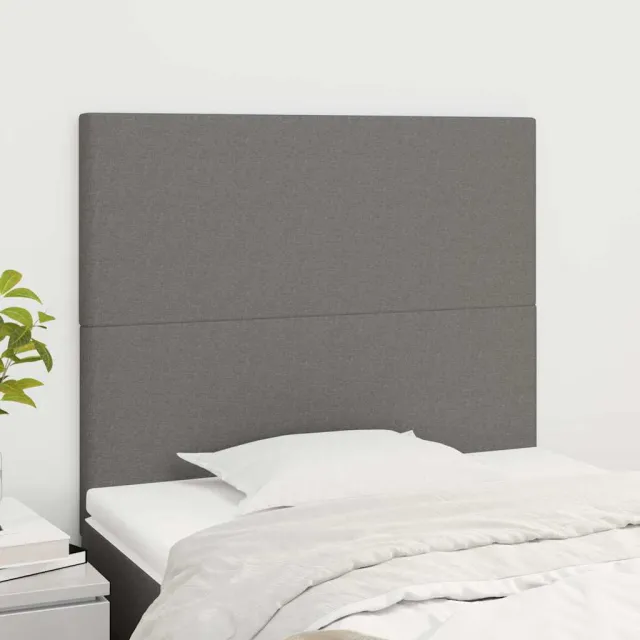 vidaXL Hoofdbord donkergrijs 80x5x118/128 cm Stof grijs