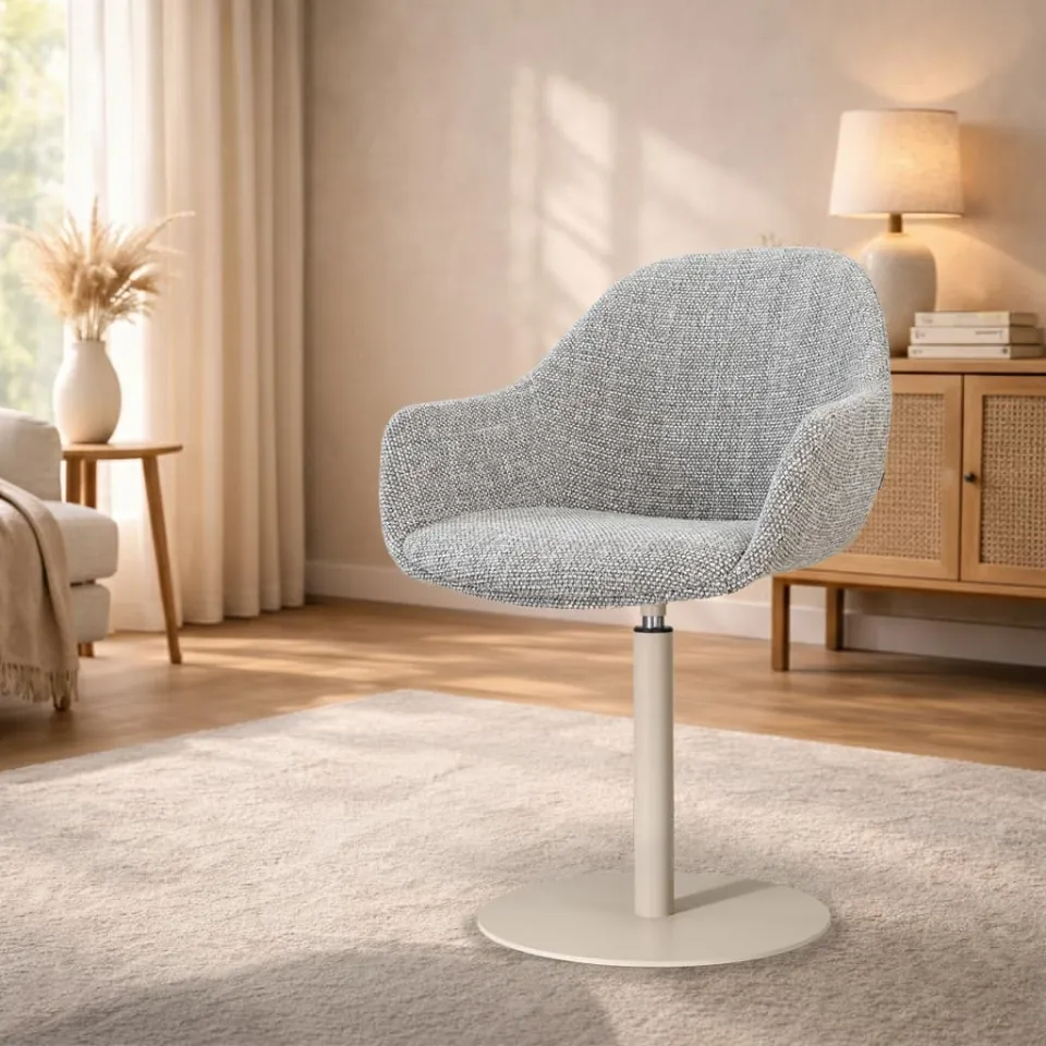 Nolon Niva-Mae draaibare tulp eetkamerstoel grijs blend - beige onderstel, foto 3