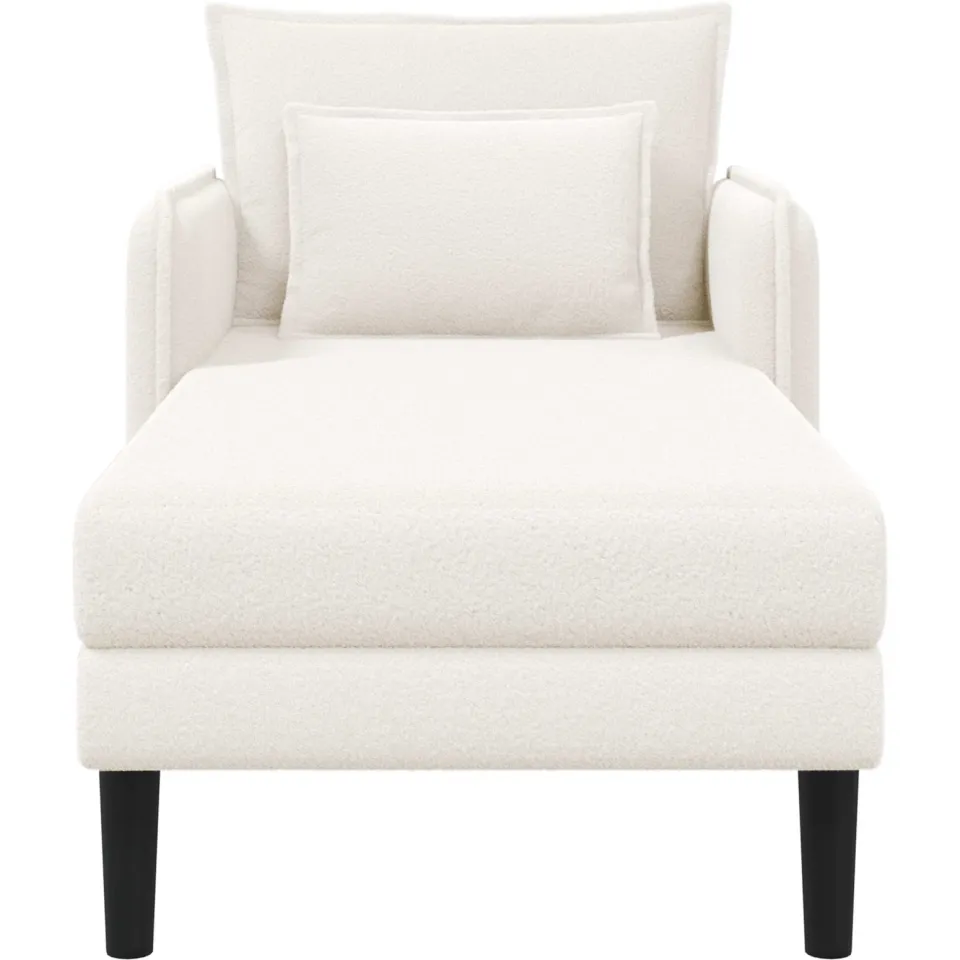 vidaXL Grote chaise longue Crèmekleurig Bouclé