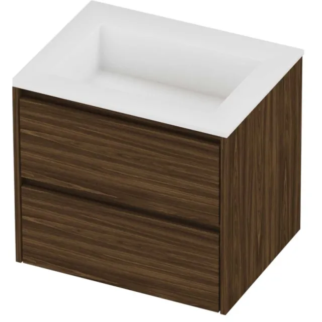 Proline Aristo Badmeubelset Polystone Elegant 60x46x54 cm Mat White Cabana Oak Eiken