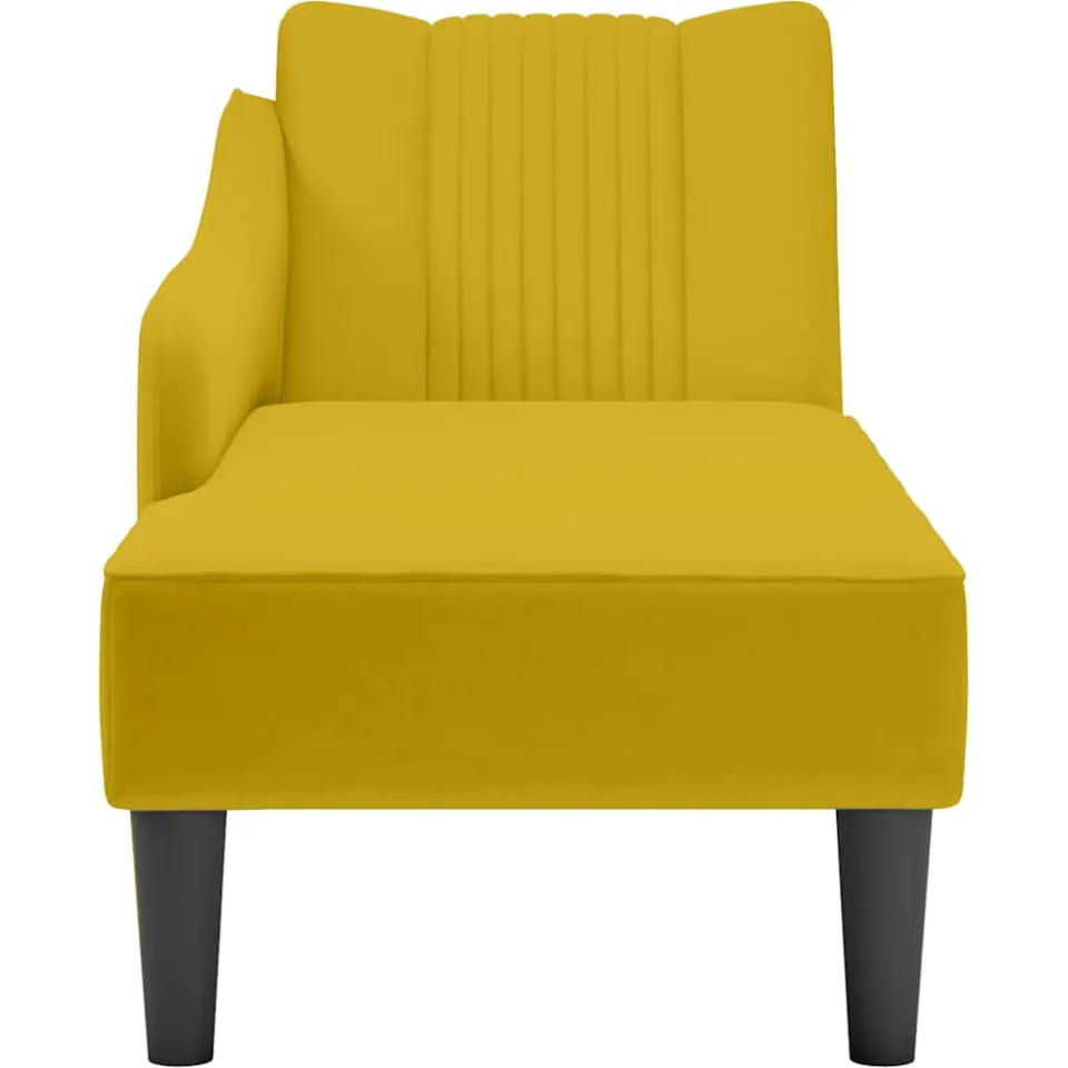 vidaXL Chaise longue met rechterarmleuning fluweel geel