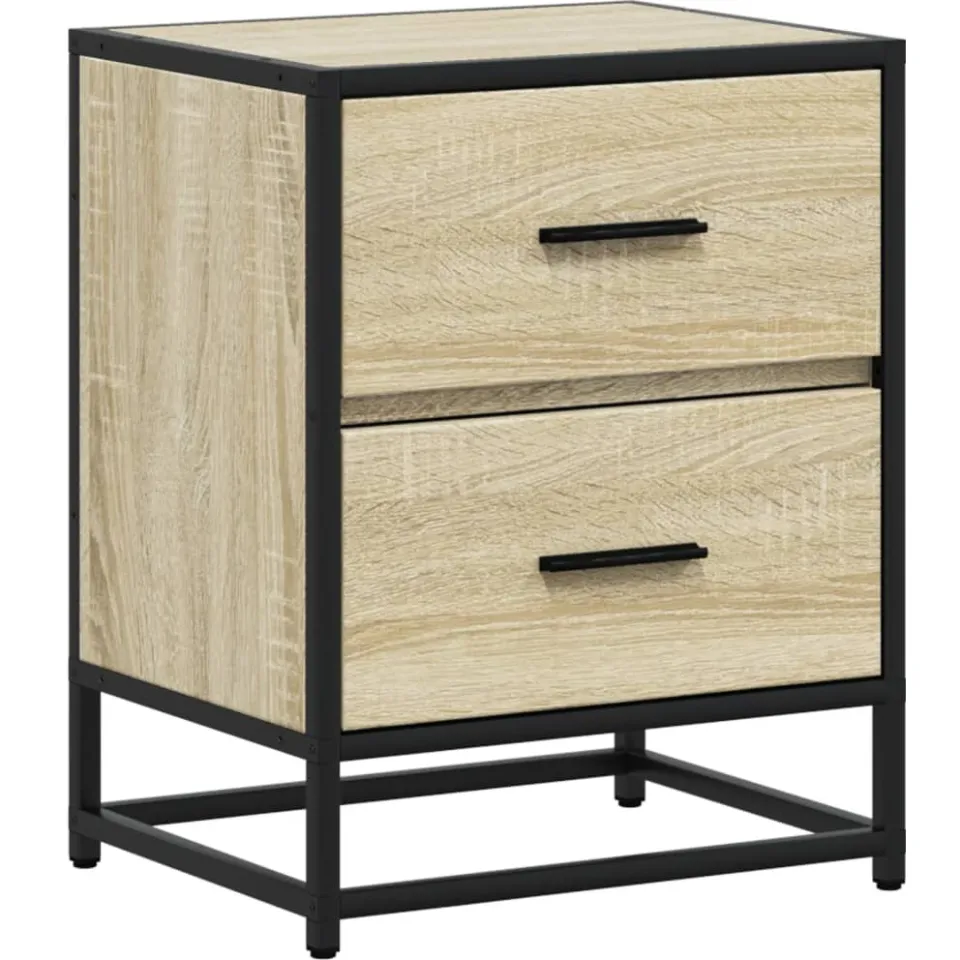 vidaXL Nachtkastje 40x31x50 cm bewerkt hout sonoma eikenkleurig