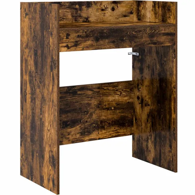 vidaXL DJ - Tafel - Gerookt - eiken - 102 - x - 45 - x - 102 - cm - Bewerkt - hout