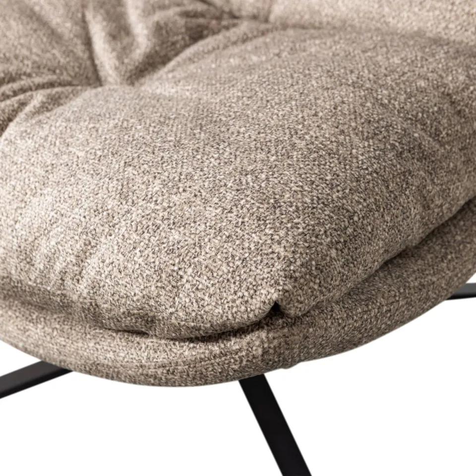 WOOOD Arve Draaifauteuil - Bedrukte Stof - Naturel Melange - 86x82x87, foto 6